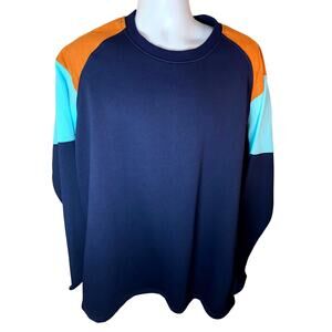 Winston Men’s Sweatshirt – 2XLT – Navy, Tan & Blue – Long Sleeve – Soft Cotton